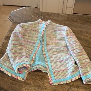 Doncaster Kids Multicolor Tweed Blazer with Blue Trim